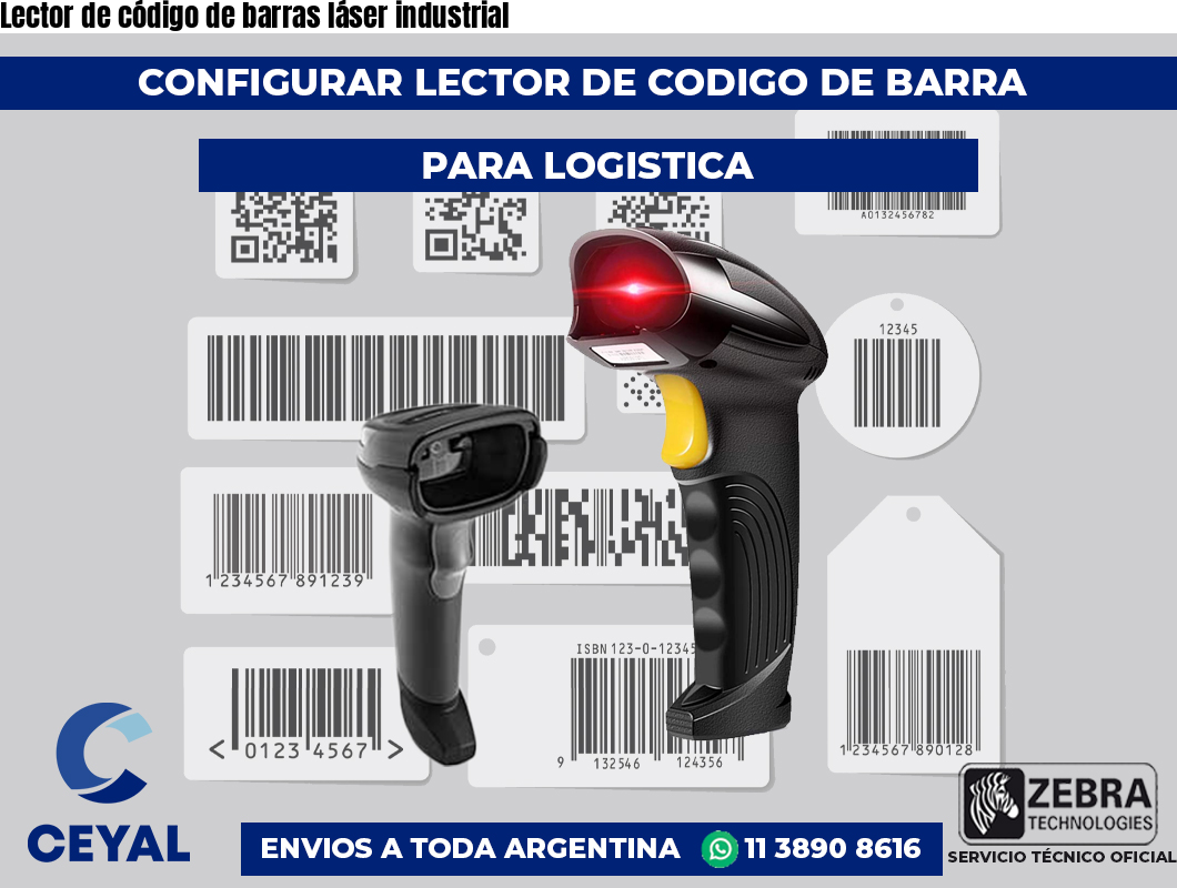 Lector de código de barras láser industrial