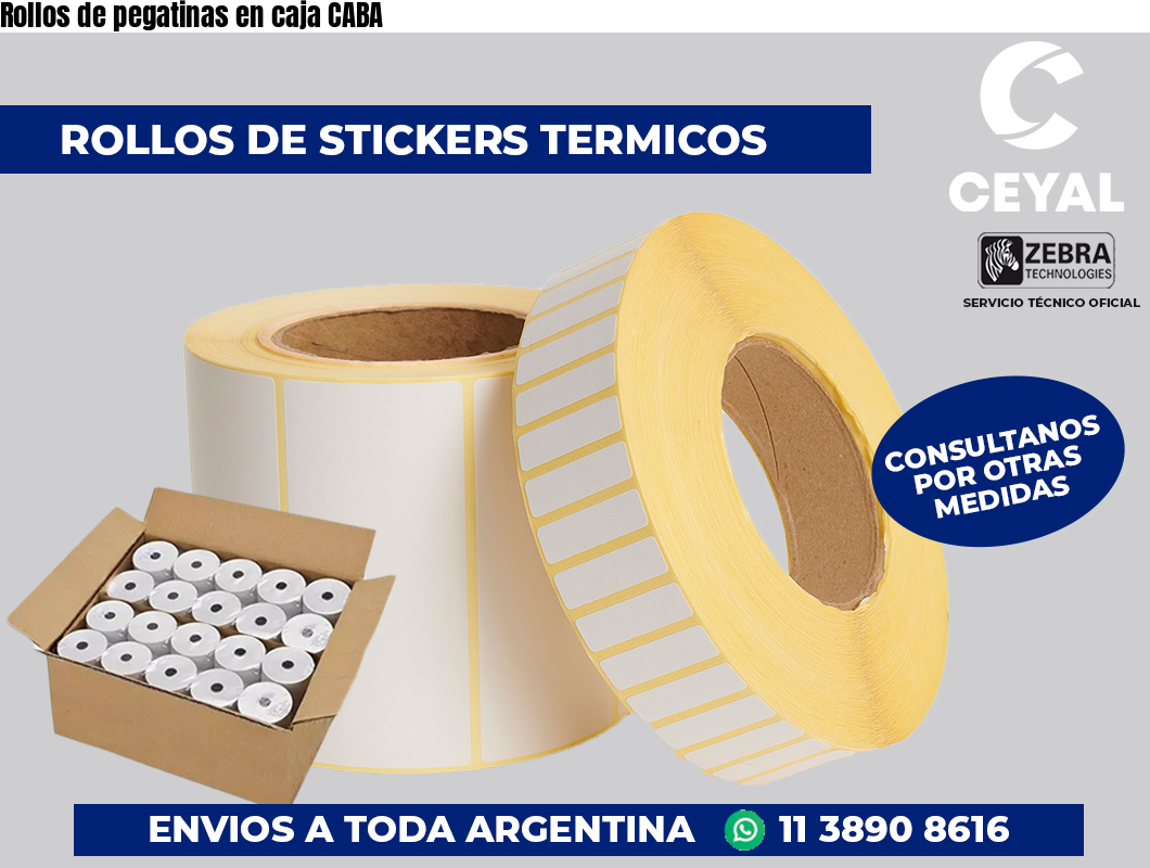 Rollos de pegatinas en caja CABA