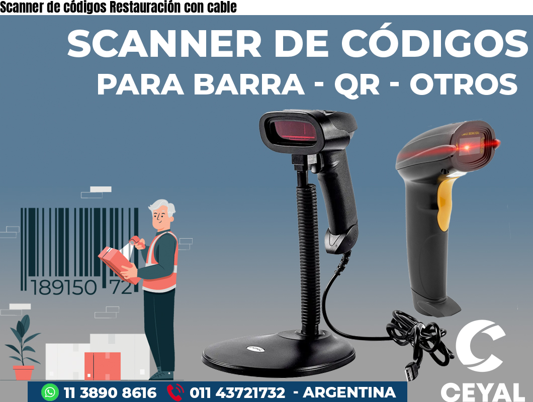 Scanner de códigos Restauración con cable