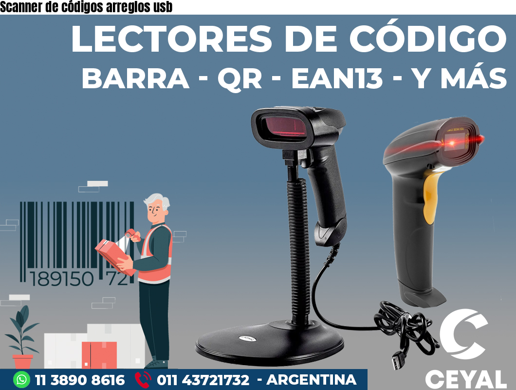 Scanner de códigos arreglos usb