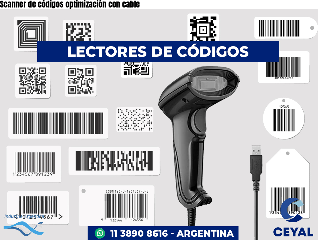 Scanner de códigos optimización con cable