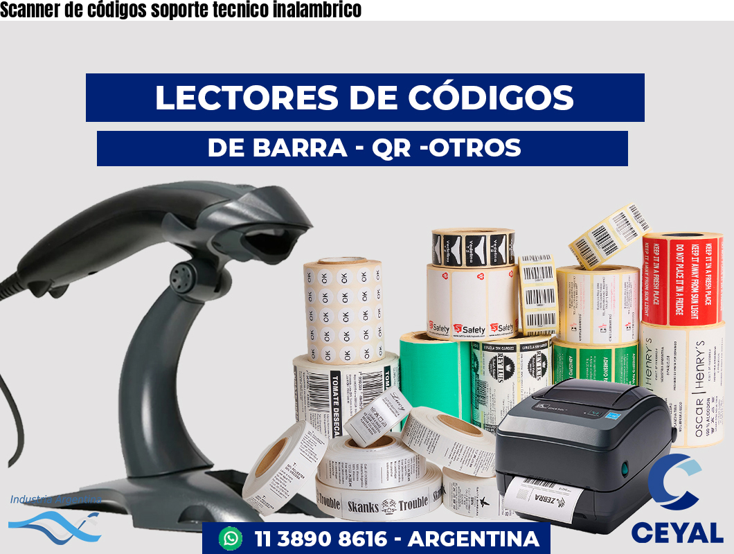 Scanner de códigos soporte tecnico inalambrico