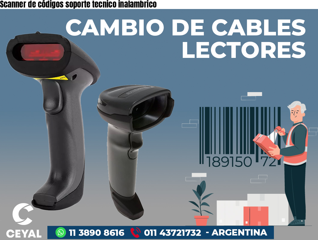 Scanner de códigos soporte tecnico inalambrico