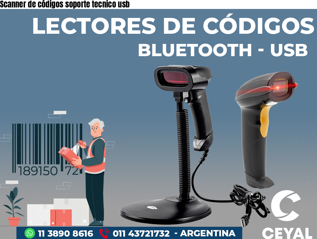 Scanner de códigos soporte tecnico usb