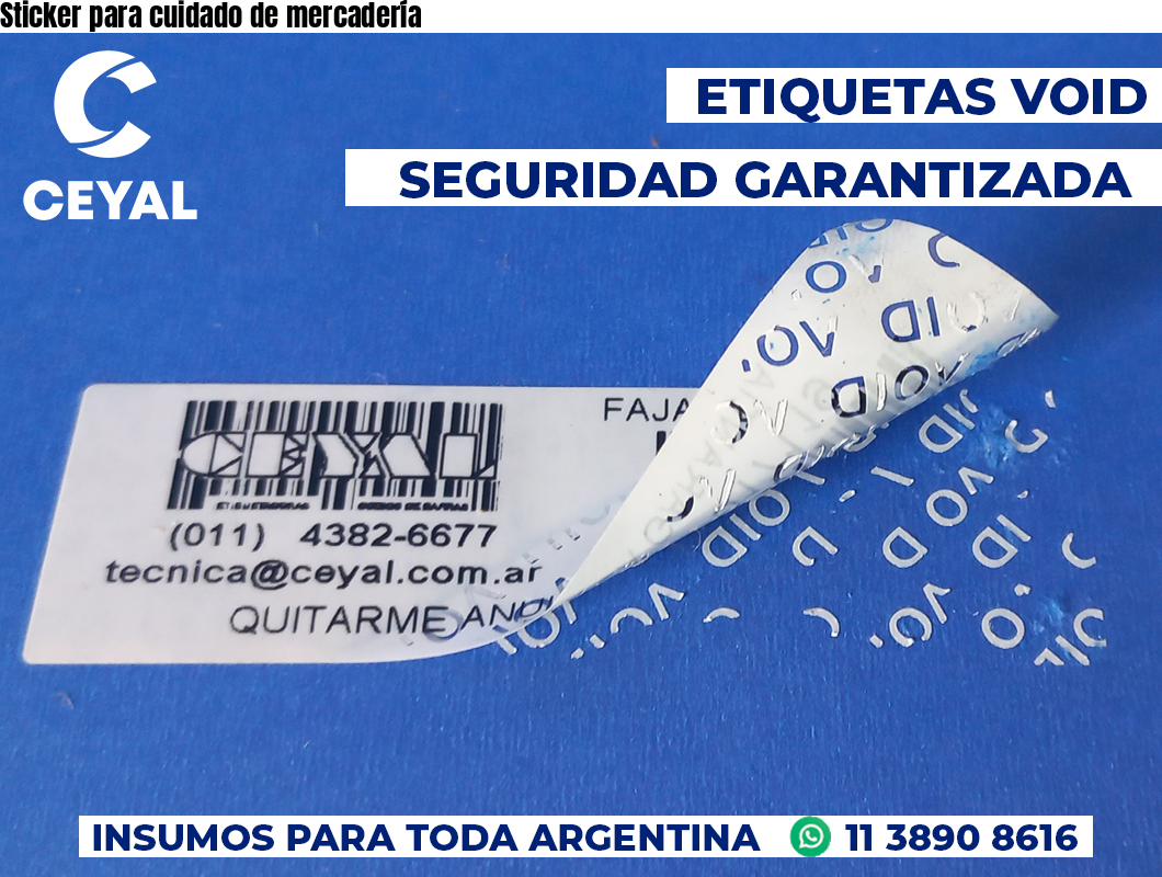 Sticker para cuidado de mercadería