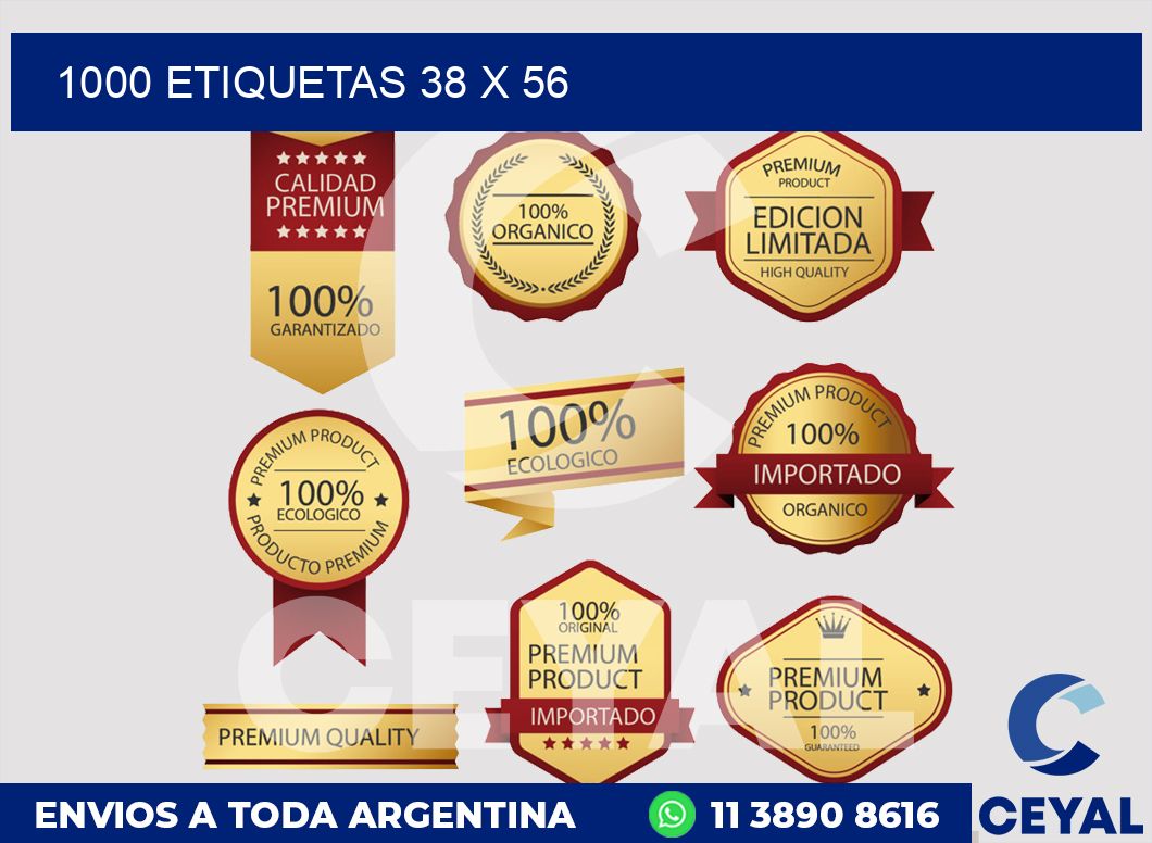 1000 etiquetas 38 x 56