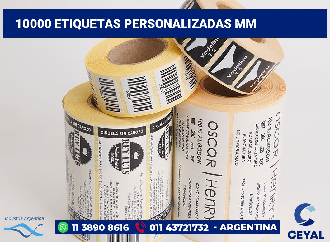 10000 Etiquetas personalizadas mm