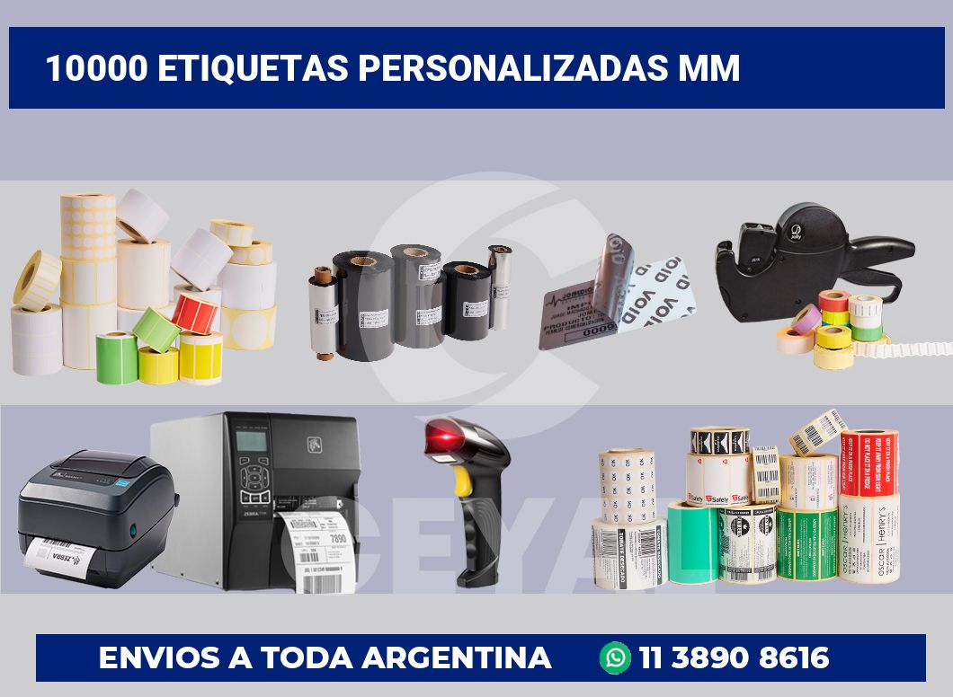 10000 Etiquetas personalizadas mm