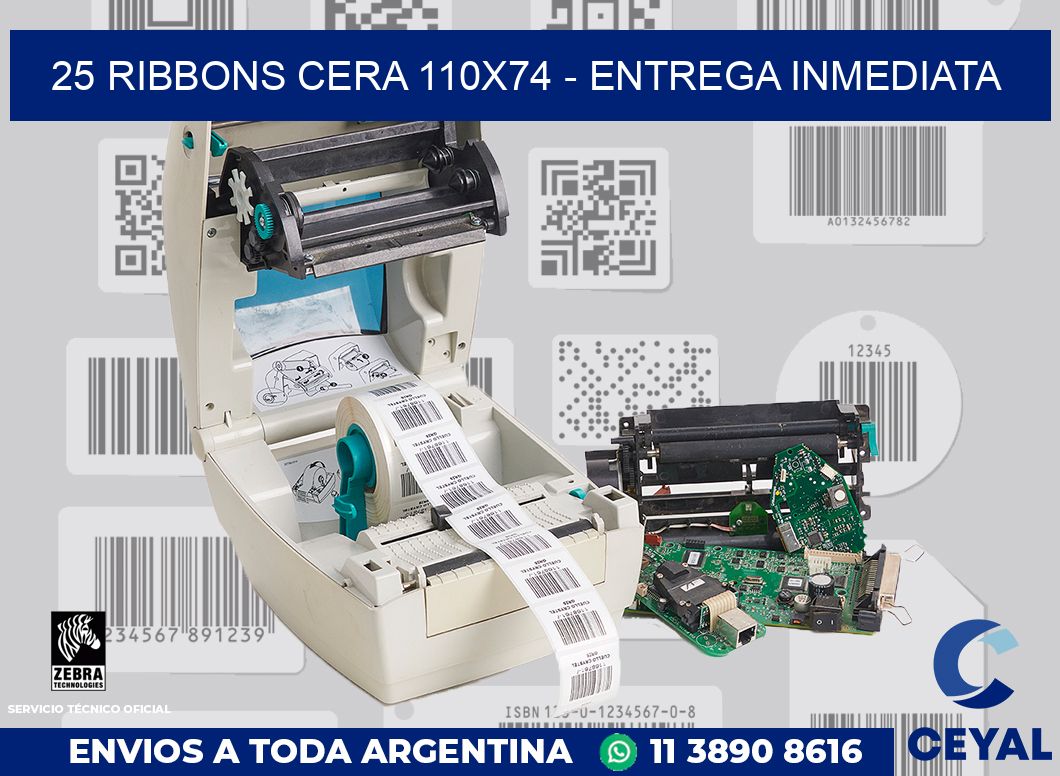 25 Ribbons cera 110x74 - Entrega inmediata