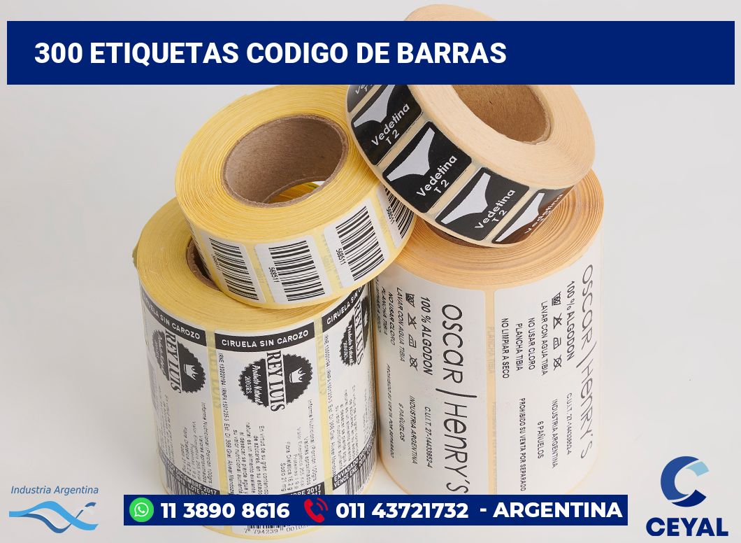 300 Etiquetas codigo de barras