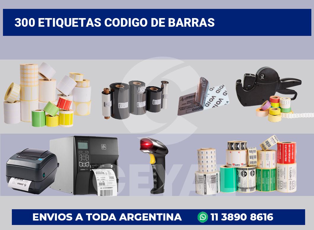 300 Etiquetas codigo de barras