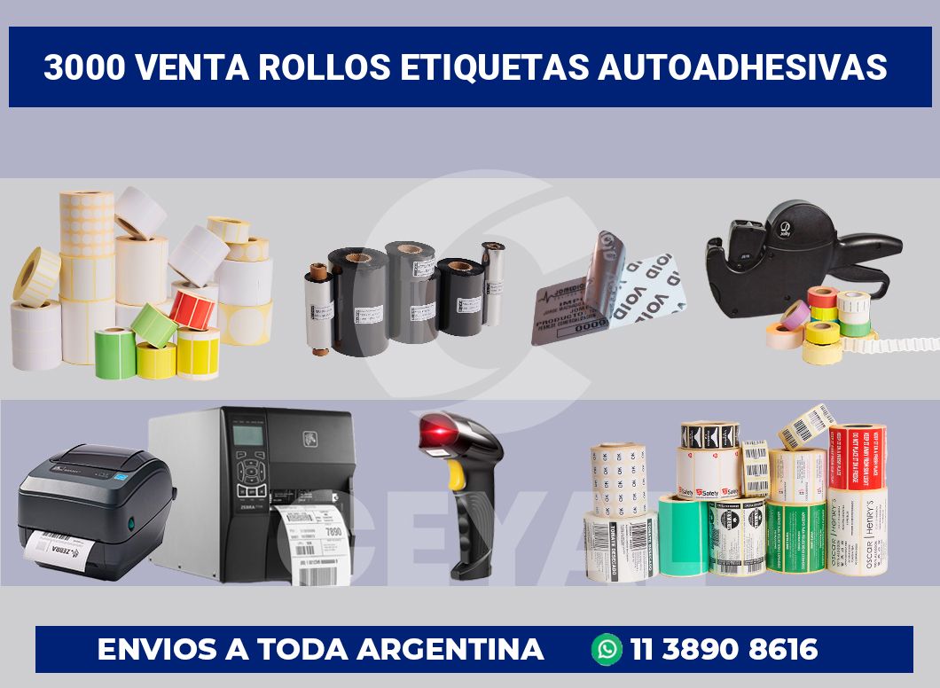 3000 Venta rollos etiquetas autoadhesivas