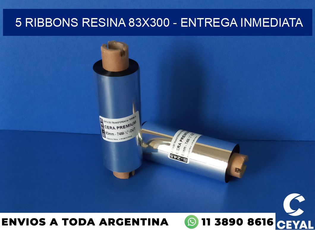 5 Ribbons resina 83×300 – Entrega inmediata