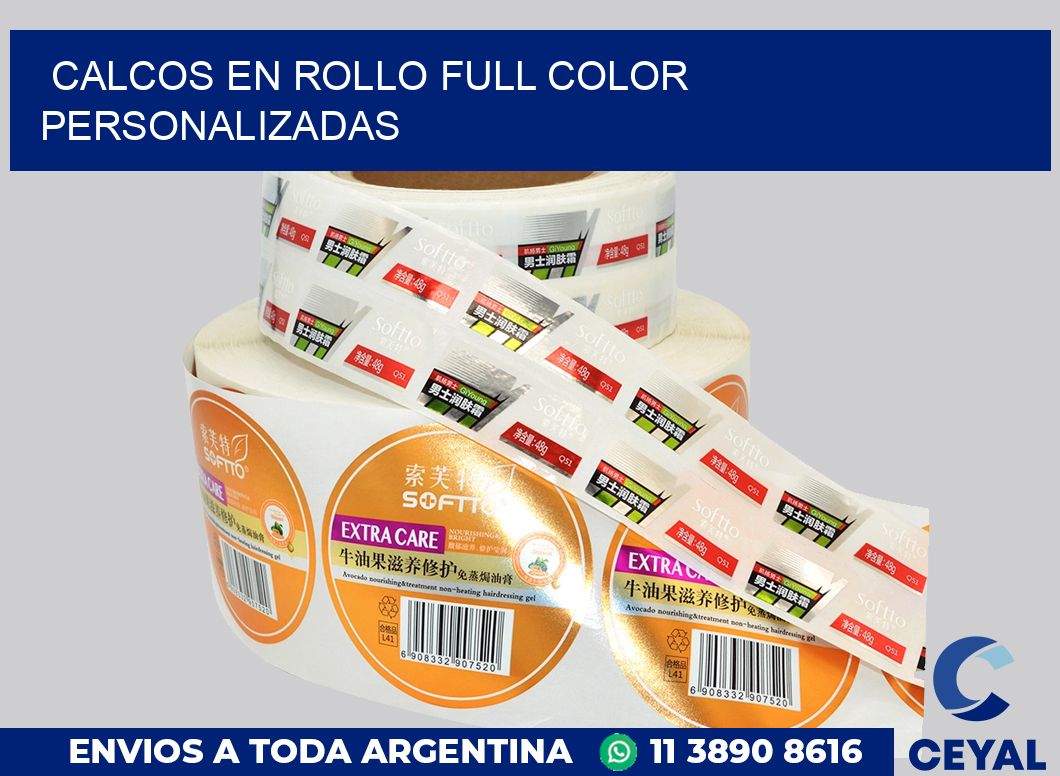 CALCOS EN ROLLO FULL COLOR PERSONALIZADAS