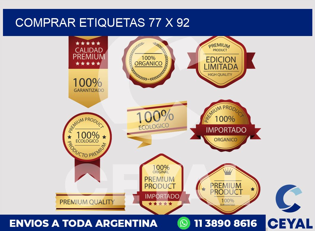 Comprar etiquetas 77 x 92