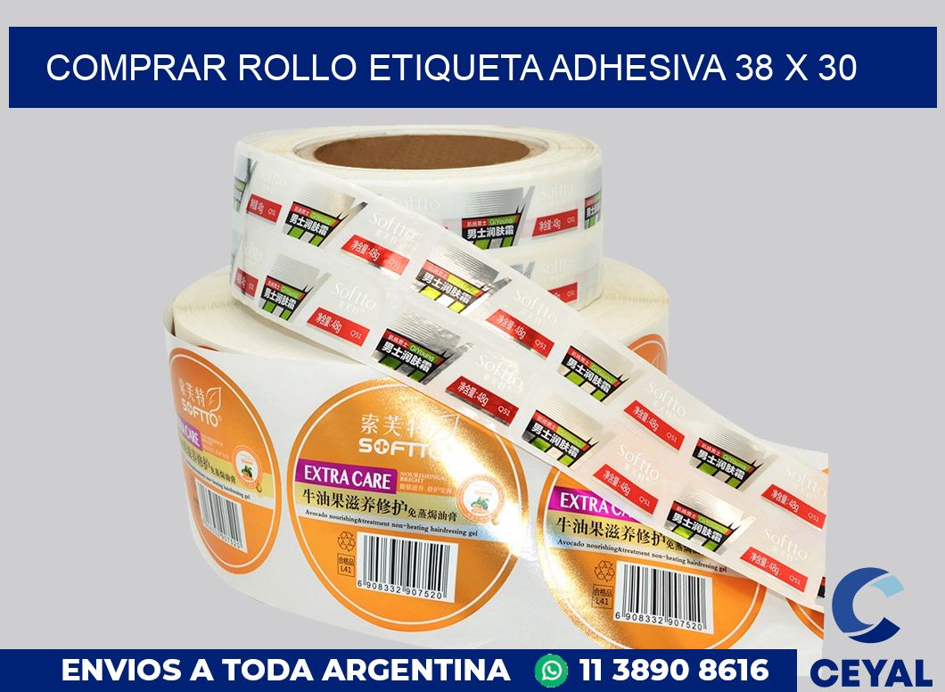 Comprar rollo etiqueta adhesiva 38 x 30