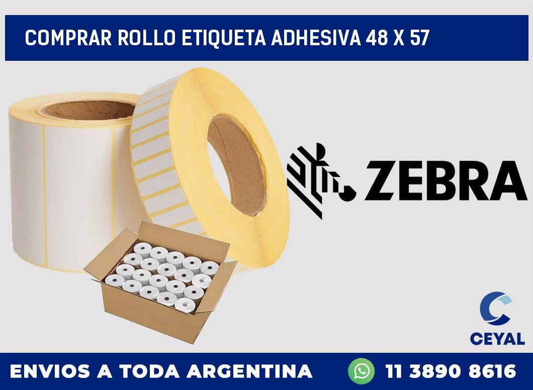 Comprar rollo etiqueta adhesiva 48 x 57