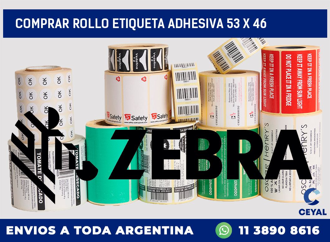 Comprar rollo etiqueta adhesiva 53 x 46