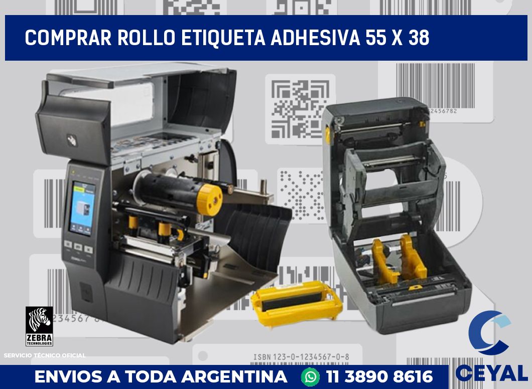 Comprar rollo etiqueta adhesiva 55 x 38