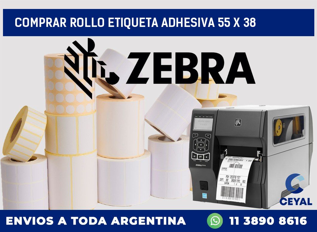 Comprar rollo etiqueta adhesiva 55 x 38