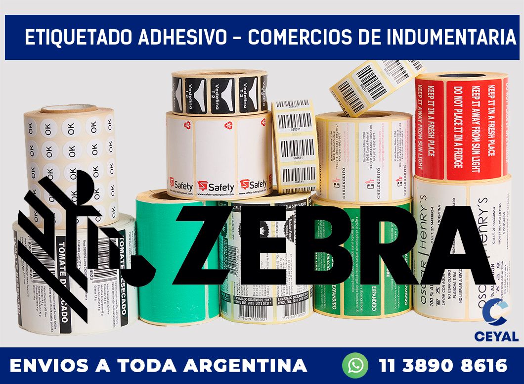 Etiquetado adhesivo - Comercios de indumentaria