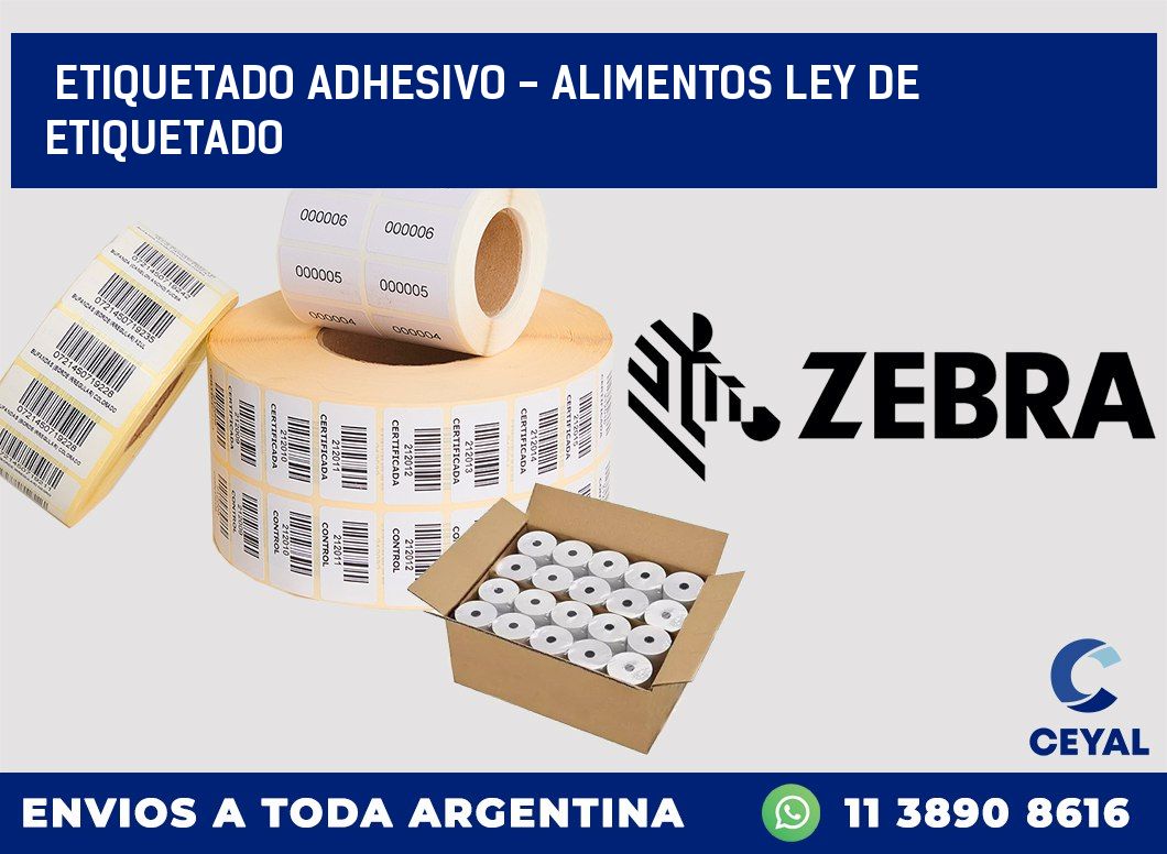 Etiquetado adhesivo – alimentos ley de etiquetado