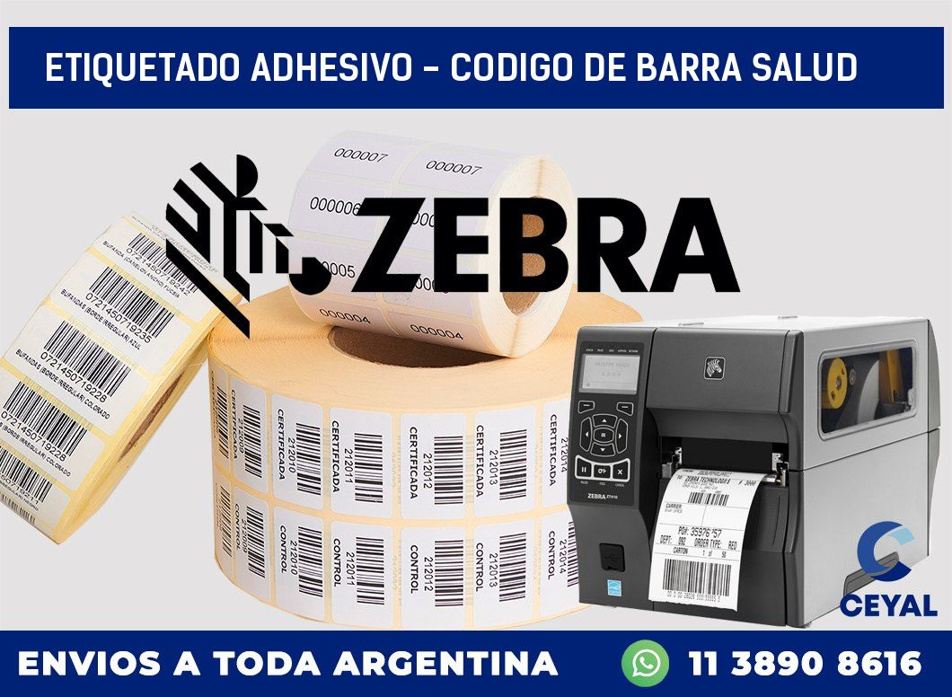 Etiquetado adhesivo – codigo de barra salud