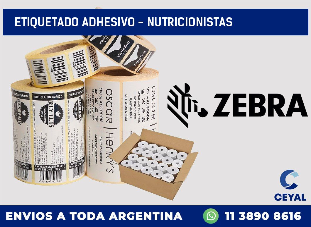 Etiquetado adhesivo - nutricionistas