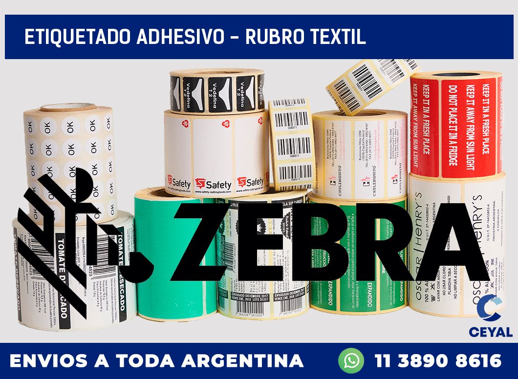 Etiquetado adhesivo - rubro textil