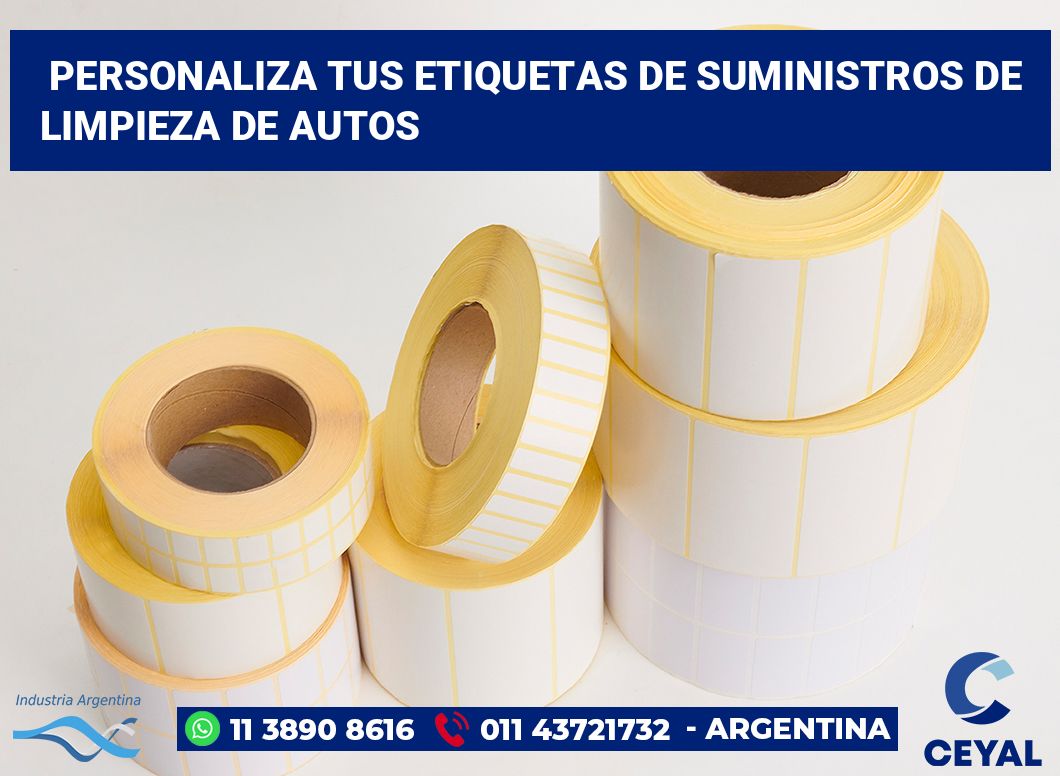 Personaliza tus Etiquetas de Suministros de Limpieza de Autos