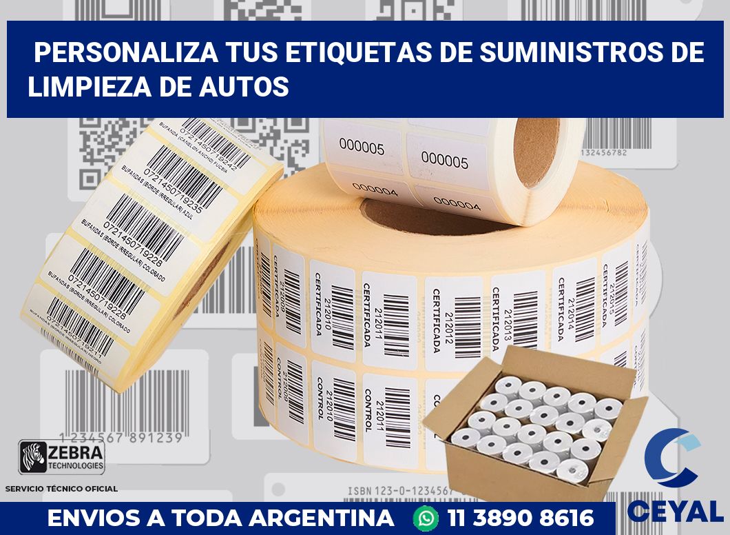 Personaliza tus Etiquetas de Suministros de Limpieza de Autos