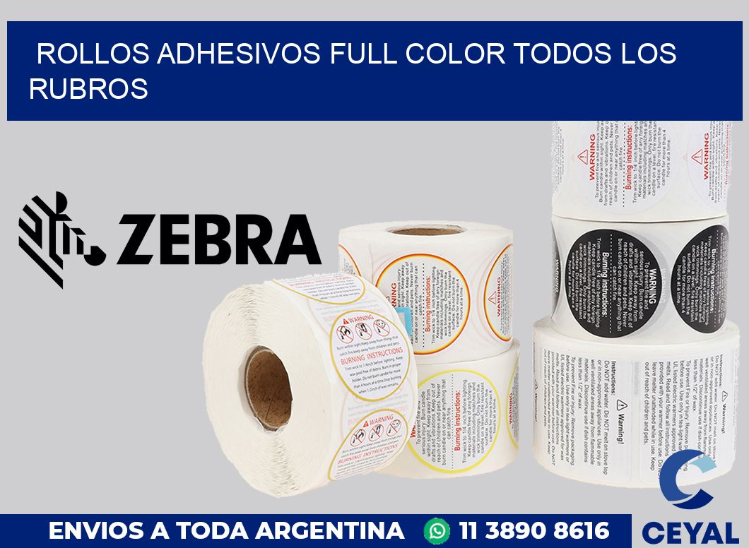 ROLLOS ADHESIVOS FULL COLOR TODOS LOS RUBROS