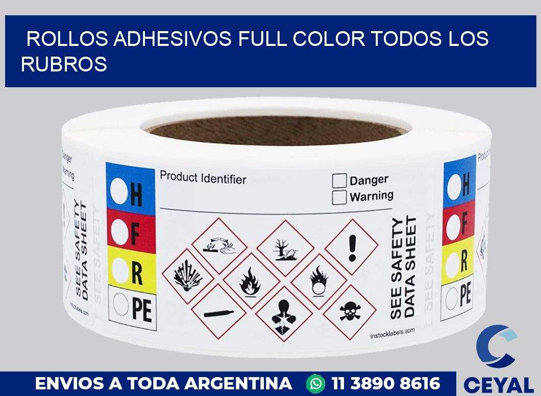 ROLLOS ADHESIVOS FULL COLOR TODOS LOS RUBROS