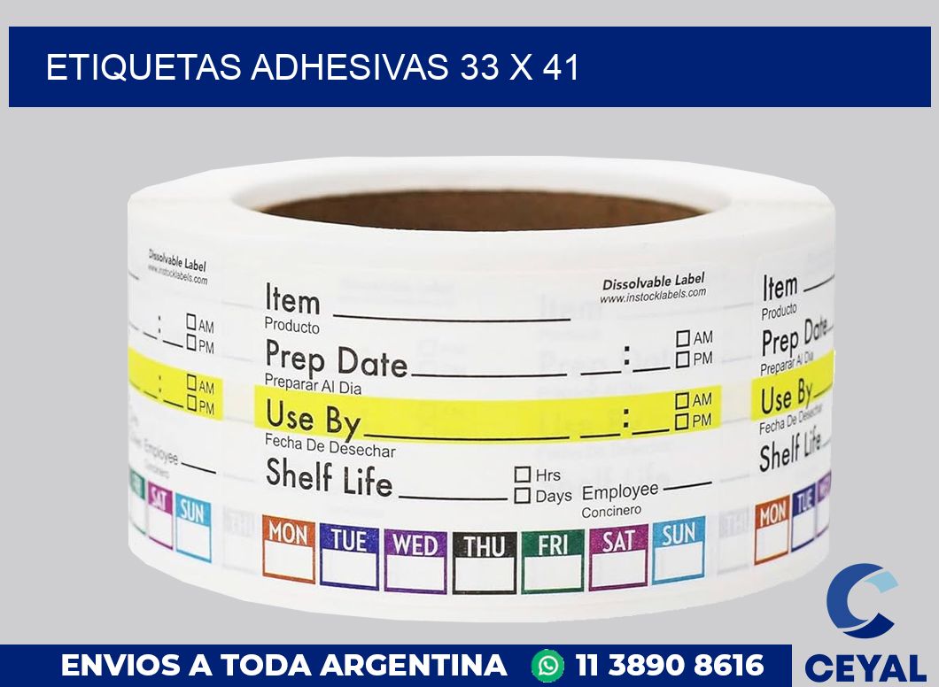 etiquetas adhesivas 33 x 41