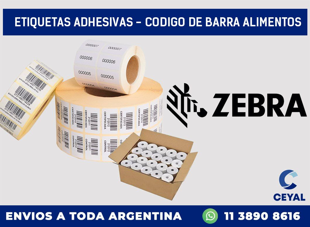 etiquetas adhesivas - codigo de barra alimentos