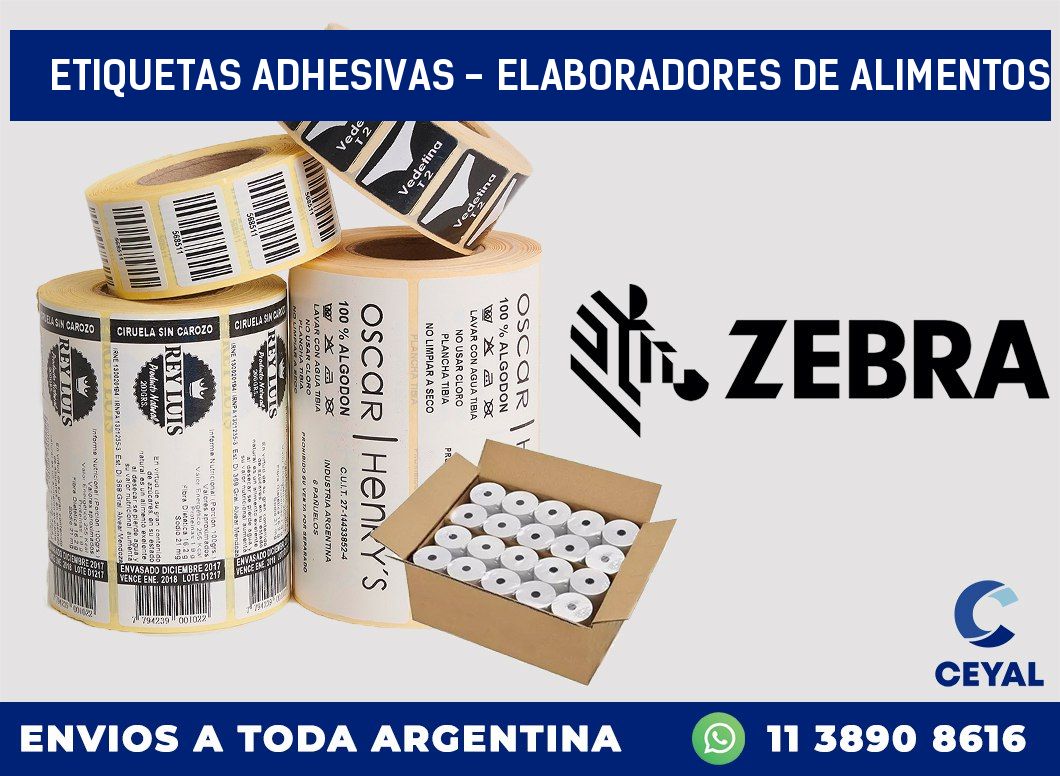 etiquetas adhesivas - elaboradores de alimentos