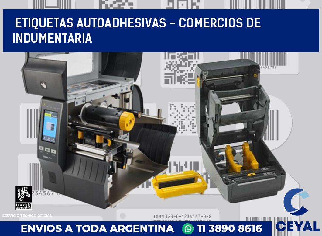 etiquetas autoadhesivas - Comercios de indumentaria