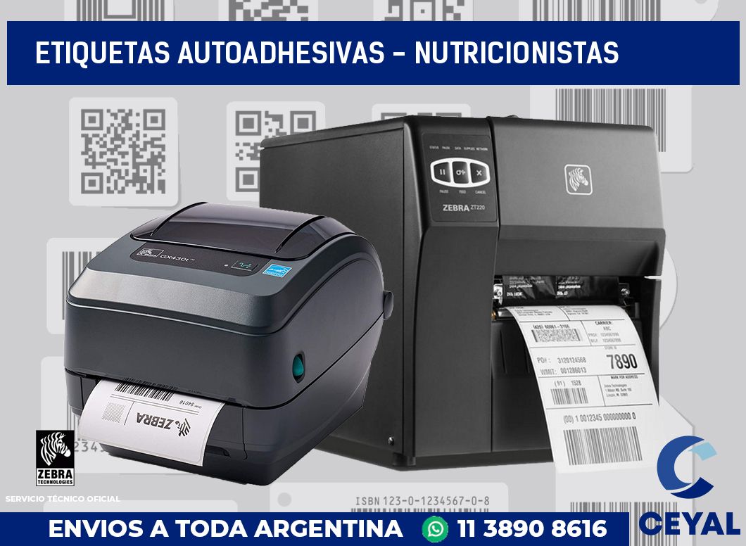 etiquetas autoadhesivas - nutricionistas