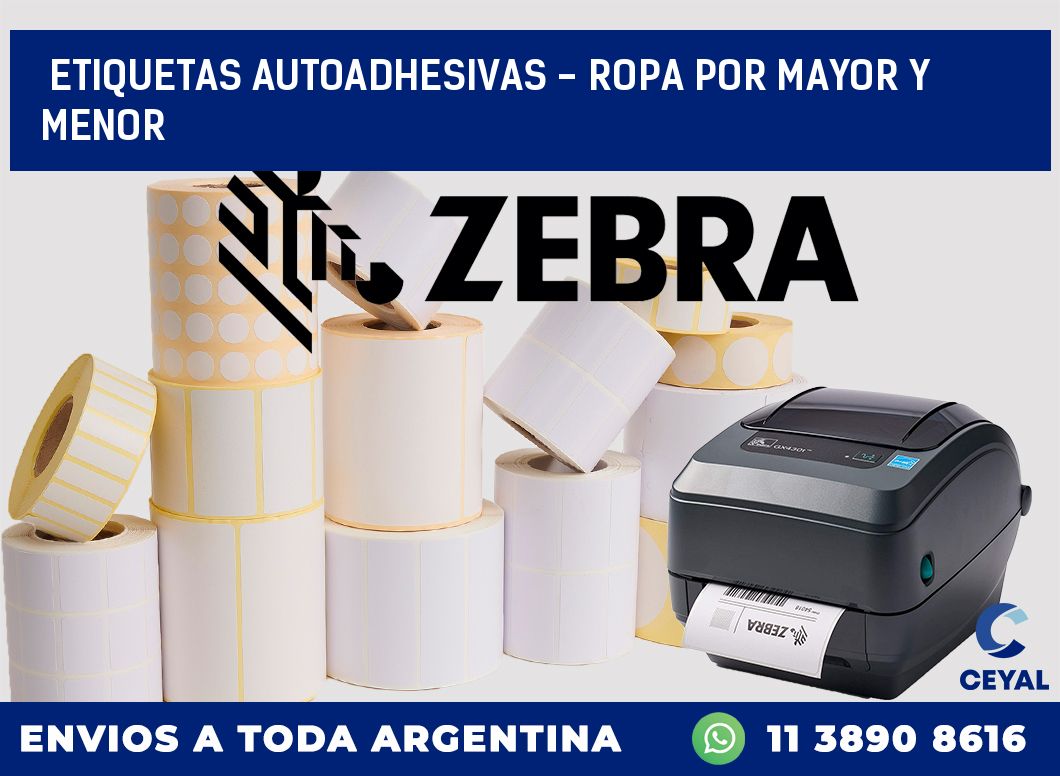 etiquetas autoadhesivas – ropa por mayor y menor