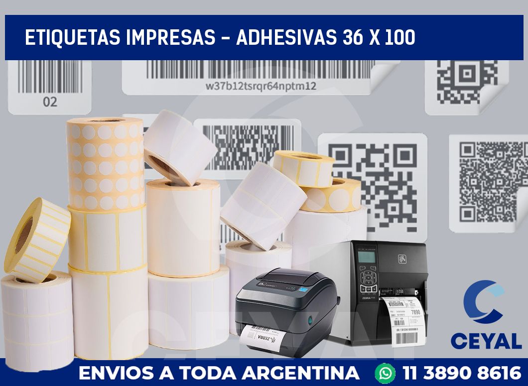 etiquetas impresas - Adhesivas 36 x 100