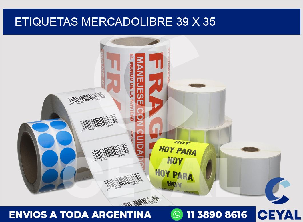 etiquetas mercadolibre 39 x 35