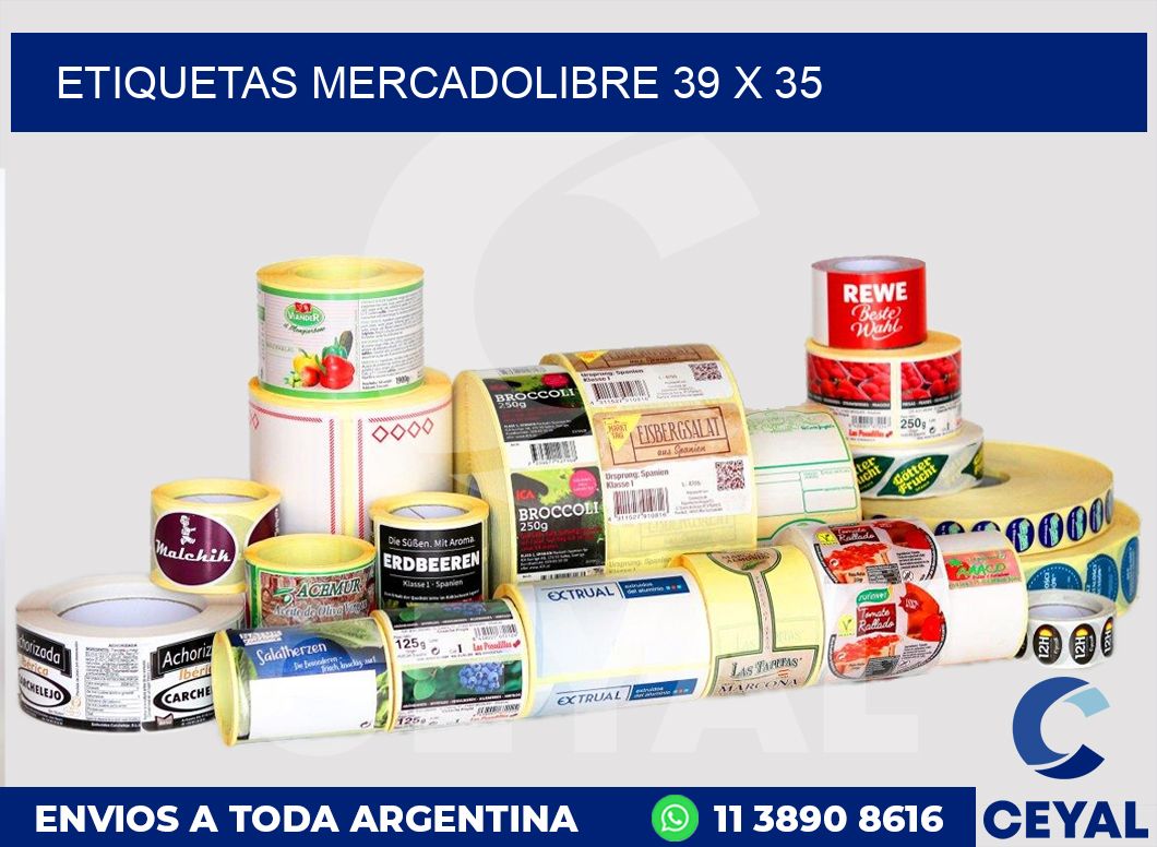 etiquetas mercadolibre 39 x 35