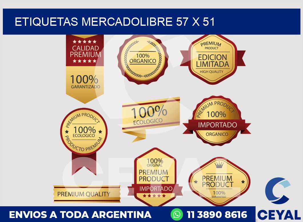 etiquetas mercadolibre 57 x 51