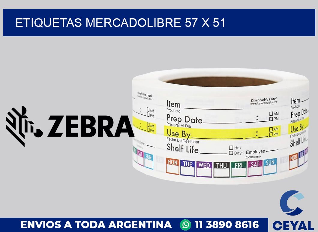 etiquetas mercadolibre 57 x 51