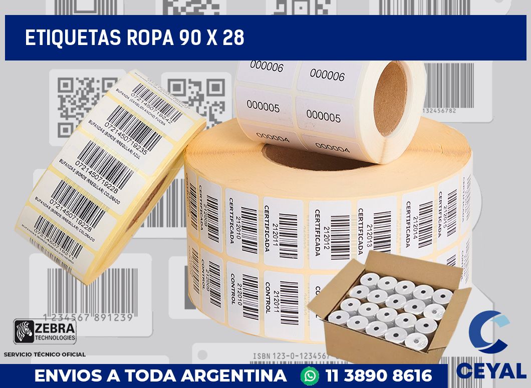 etiquetas ropa 90 x 28