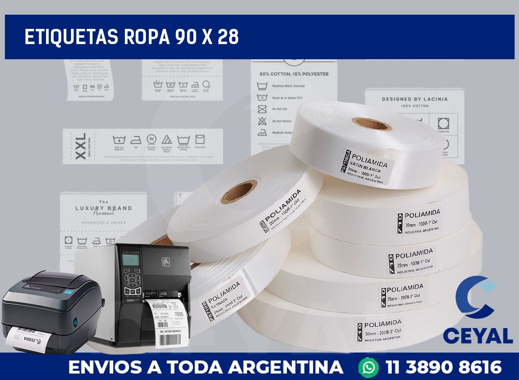 etiquetas ropa 90 x 28