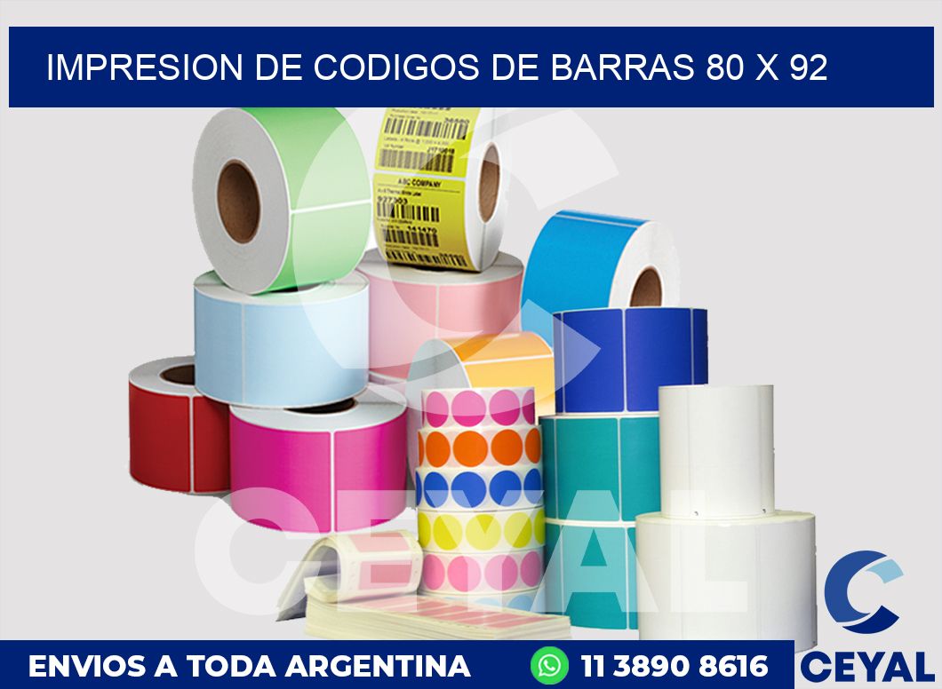 impresion de codigos de barras 80 x 92