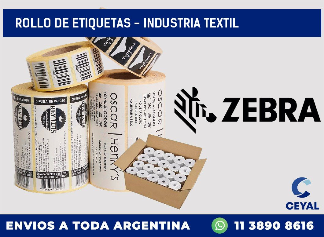 rollo de etiquetas – Industria textil