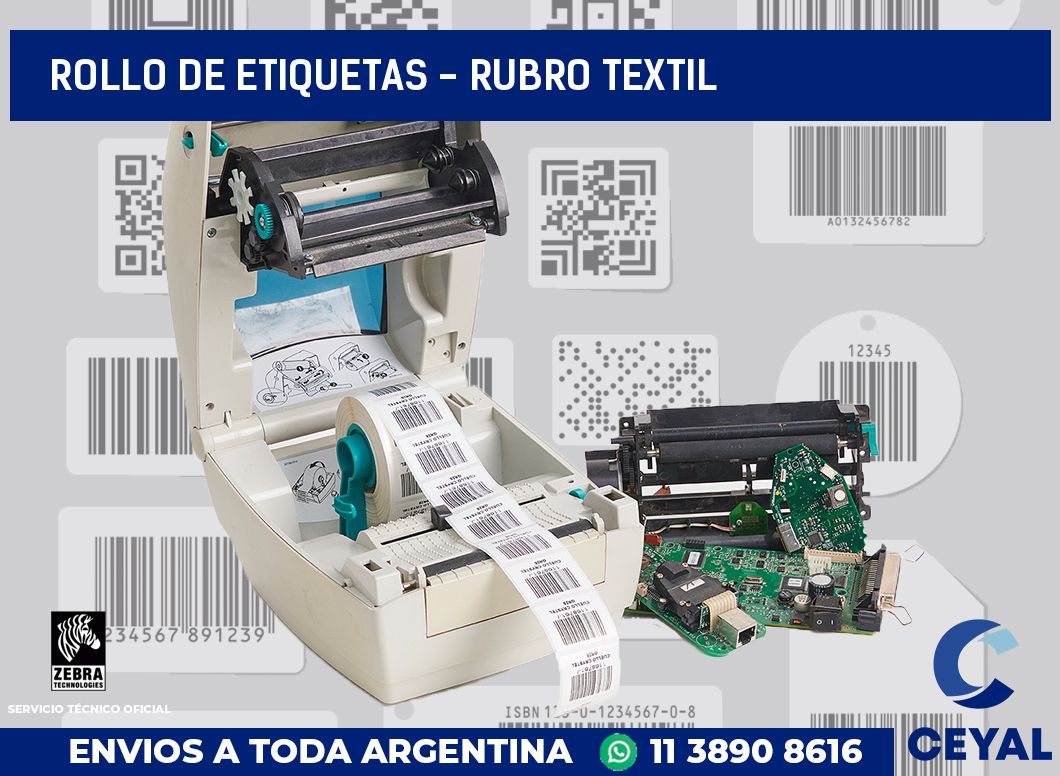 rollo de etiquetas - rubro textil