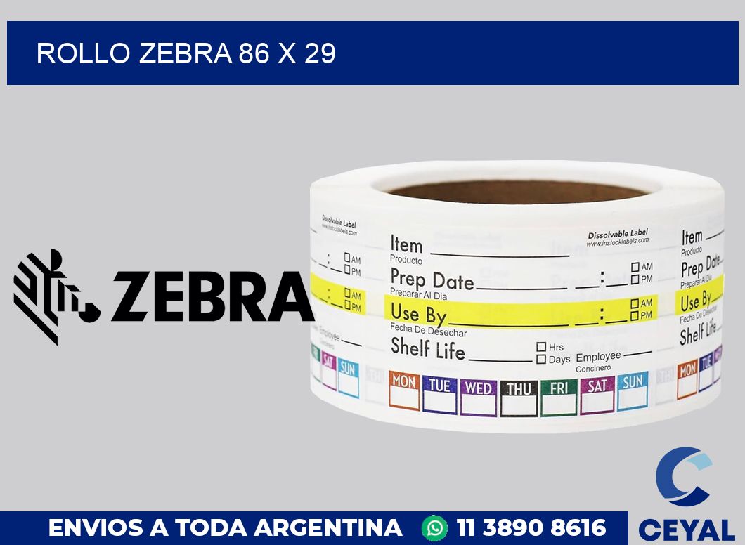 rollo zebra 86 x 29